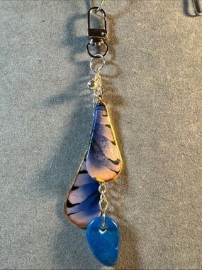 Hand Crafted Blue and Gold Key & Card Holder Charm